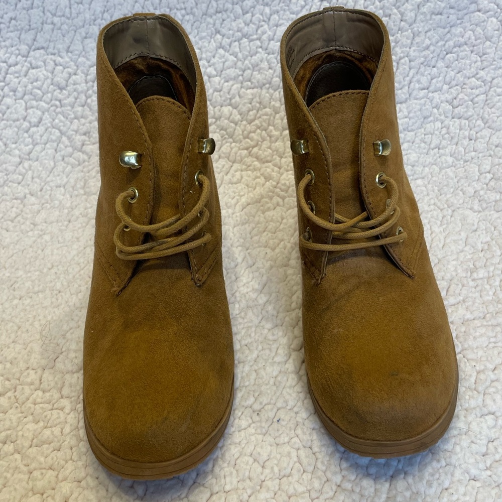 Tan Wedge Boot - Picture 2 of 8